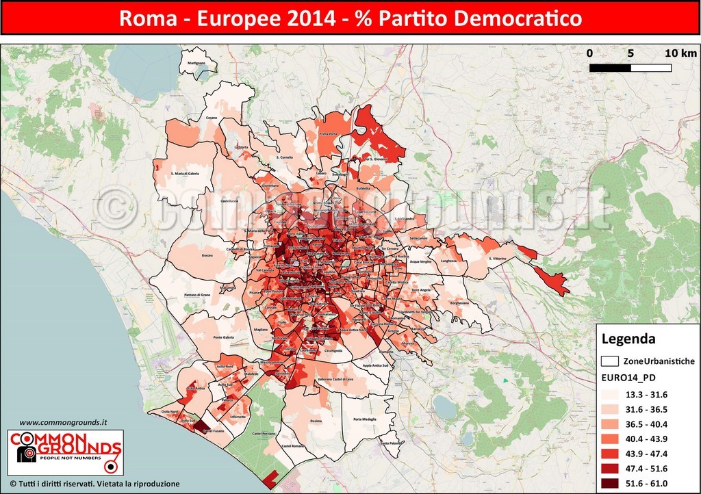 Europee 2014 % Partito Democratico