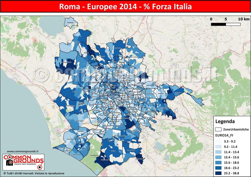 Europee 2014 % Forza Italia