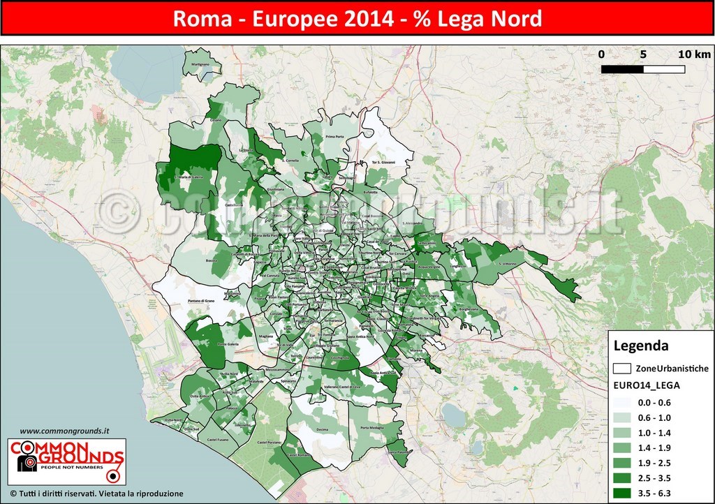 Europee 2014 % Lega Nord