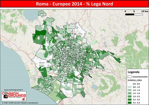 Europee 2014 % Lega Nord